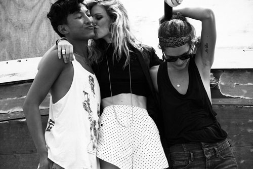 Alexander Wang, Erin Wasson/IMG and friend . Image courtesy of IMG