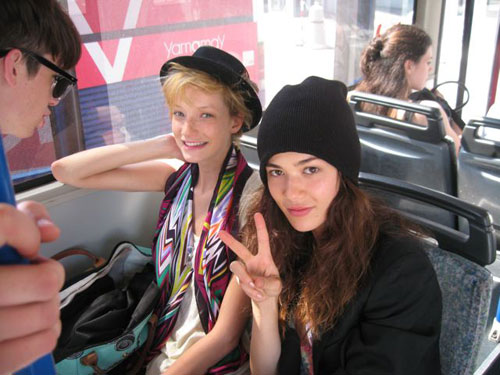 Milagros and Sheila Marquez "peace out".