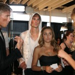 Lauren Conrad flanked by Whitney Port and Adam Senn