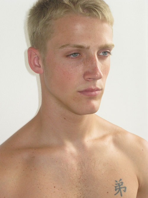blonde long hair male model