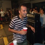 Another striped shirt fan, Rassi of Milk has a blast