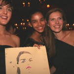 Austria holding her beautiful watercolor by Duke, with Madeleine and Cato
