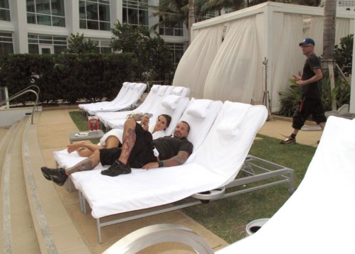 Richard from Elite with Alessandra. The few relaxing moments of being an agent. Pic courtesy of Richard