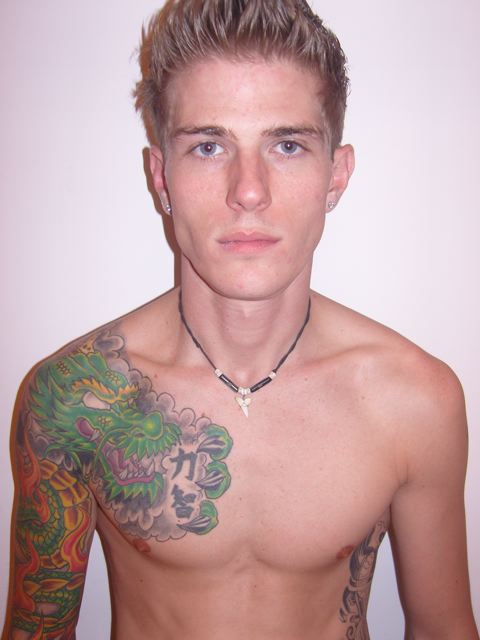 male star tattoos. male models continues with