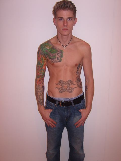 star tattoos for boys. Men cover star Dan Felton,