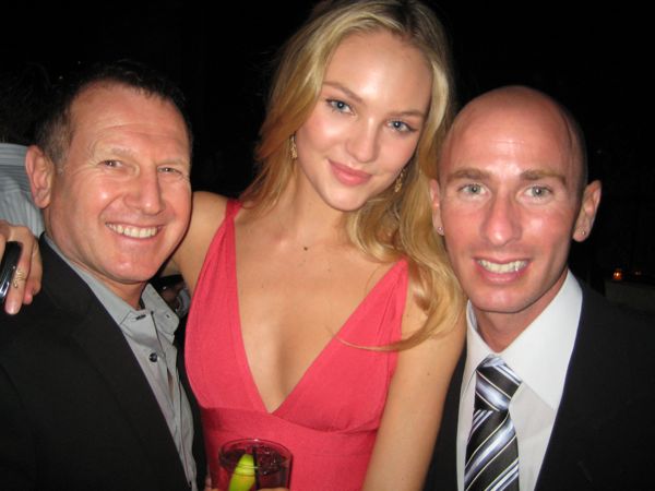 Candace Swanepoel with agent Marlon and trainer Justin