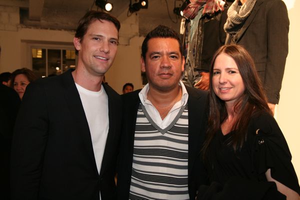 Tom Jarrold from Armani Exchange, Wilhelmina President Sean Patterson and agent Lori