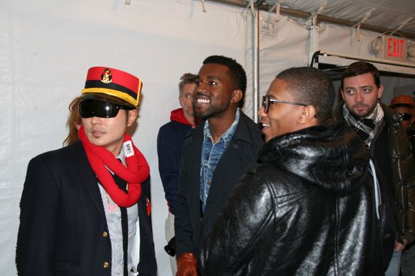 Backstage at Y3, the omnipresent Mr West