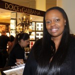 Pat is all smiles at the Dolce & Gabbana event