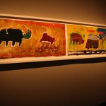 Some of the auction items; paintings done by some of the children helped by the foundation