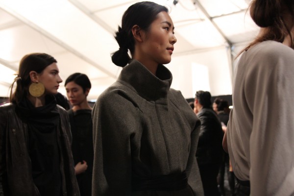 Liu Wen at Yigal Azrouel backstage Liu Wen at Yigal Azrouel backstage