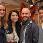 Christiana Tran (middle), casting director John Pfeiffer (right) with friends