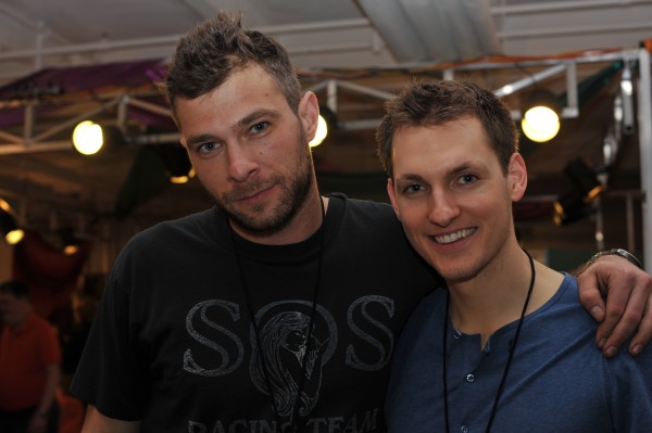 Landscape artist Brook (who designed the fabulous environment) with Matty from Women
